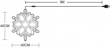 LED Sneeuwvlok kerst - 40cm - Warm wit