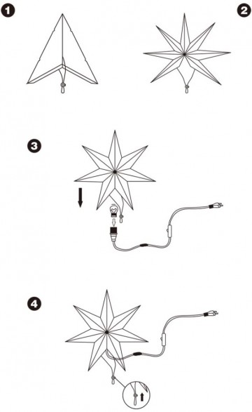 LED kerstster - 55cm - Warm wit
