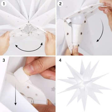 LED kerstster 3D - warm wit - 60cm