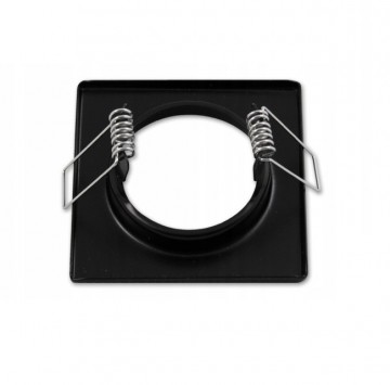 Inbouw spot GU10 - Staal - 74mm - Vaste armatuur vierkant - Zwart