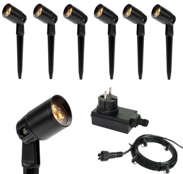 6x LED tuin lamp - 12V - 2 watt - basic - complete set