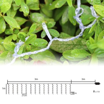 Led lichtsnoer - 3 x 1 meter - warm wit - 150 leds