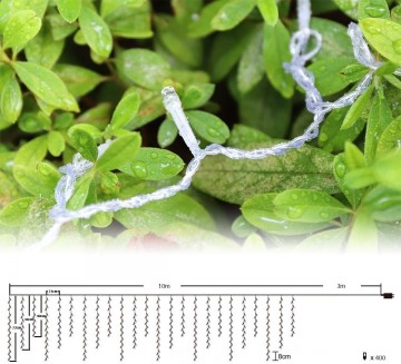 Led gordijn kerst - 10 meter - Warm wit - 400 leds