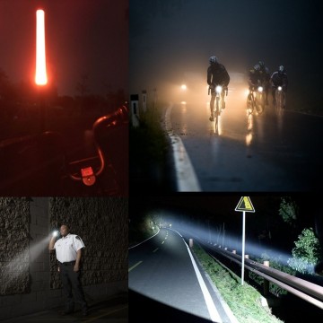 LED zaklamp met zoomfunctie - Met verkeerskegel - Extra lang