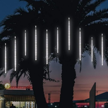 LED Meteoriet regenlichten - 360 LED ijspegels,10 spiralen - 50 cm tubes IP65