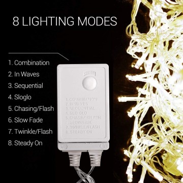 LED lichtnet kerst - 2 x 1,5 meter - Warm wit - 160 leds