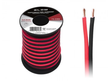 2 x 4.00 mm zwart/rood op rol 10 meter 2-aderige kabel voor ledstrips