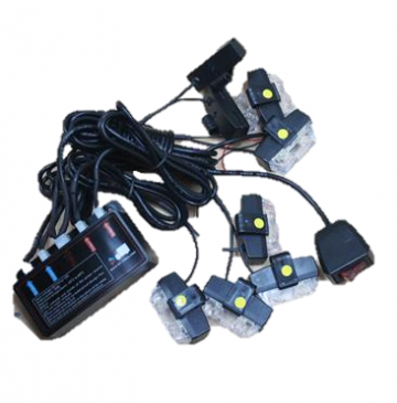 ORANJE bumper flitsers 8 X 2 LED zwaailicht 12v