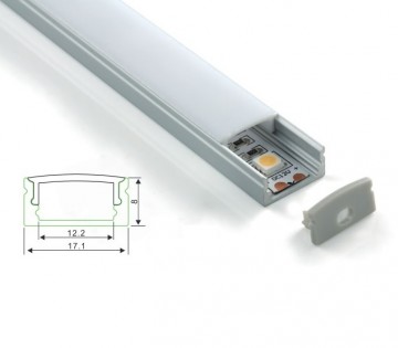 1 meter - 8mm slim line - LED Profiel - aluminium
