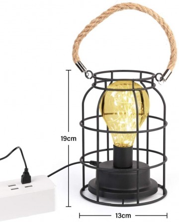 LED lantaarn - batterijen en USB - Warm wit