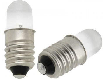 E10 LED lamp - 6V - Warm wit - Met diffuser
