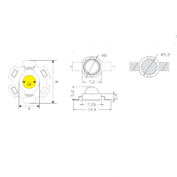 Power LED diode - RGB - 3W
