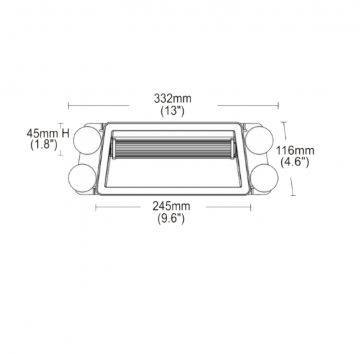 LED dashboard flitser - Blauw - 18 LED - R10 / R65 - 33cm