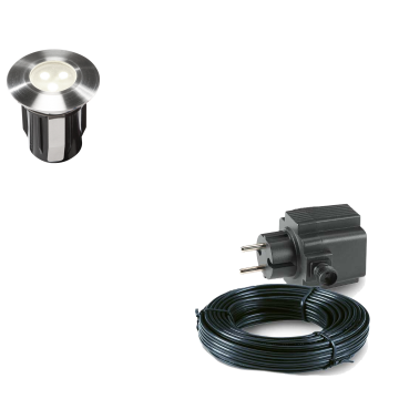 1x LED terras spot - 12V - 5 Watt - 42mm - Complete set