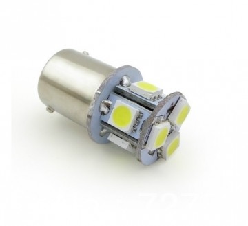 BA15S LED 8-SMD ORANJE 5050 - 12V LED lamp