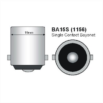 BA15S LED 13-SMD ORANJE 5050 - 12V LED lamp