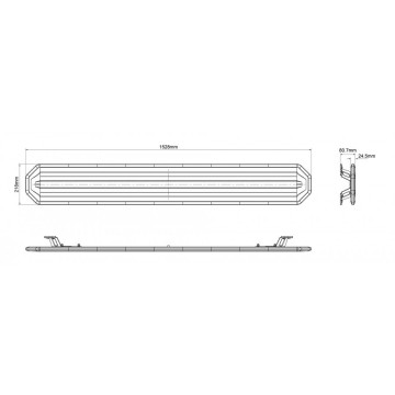 LED zwaaibalk - 153cm - ECE R65 R10 - Amber - Inclusief controller