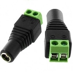 DC connector 5.5 x 2.1mm VROUWELIJK -> SCHROEFAANSLUITING