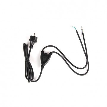 Neopreen buiten kabel 2 meter - 3x 0.75mm met stekker - 2 voudig