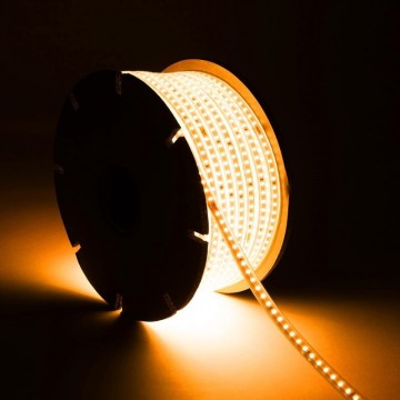 Bobina de tira led regulable 220v smd2835 120ledm 750 lmm ancho 12mm 50m ip651