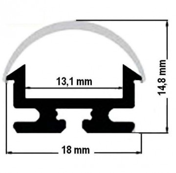 2 meter - bold - LED profiel - aluminium