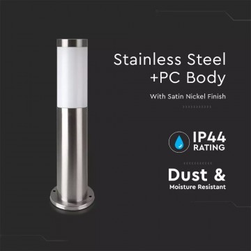 LED buitenlamp - 45cm - RVS pilaar - BOLLARD E27