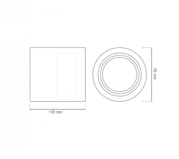 Opbouw spot GU10 - 96mm - Kunststof - Rond armatuur - Zwart