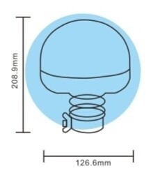 ORANJE dak zwaailicht COMPACT - 60 LED - R10 - E keurmerk - beugel bevestiging