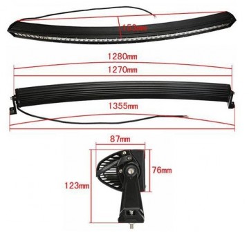 CURVED LED bar - 288W - 135cm - 4x4 offroad - 96 LED - WIT 6000K