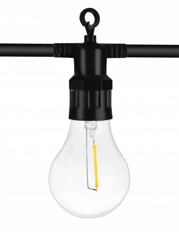 Led prikkabel - 10 meter - 20 lampen - Warm wit - 24V - Filament lampen