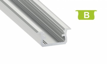 2 meter - Inbouw 9,3mm DESIGN B ZWART - LED Profiel - aluminium