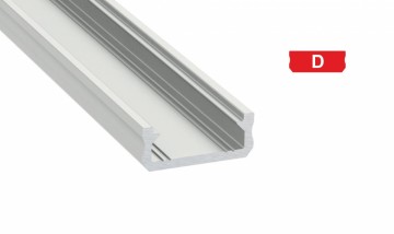 1 meter - 6.3x16mm DESIGN D WIT - LED Profiel - aluminium