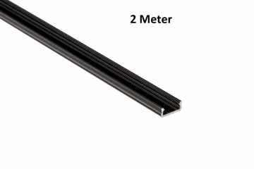 2 meter - 6.3x16mm DESIGN D ZWART - LED Profiel - aluminium