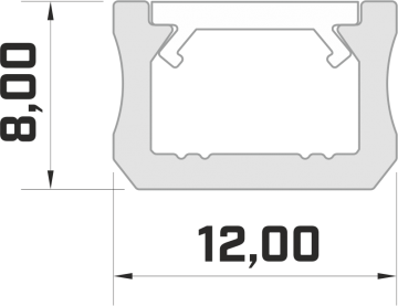 2 meter - 8x12mm DESIGN X ZWART - LED Profiel - aluminium