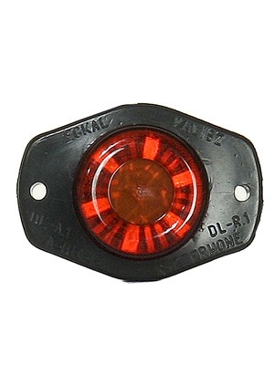 Platte LED auto unit - lamp 6x LED rood - 12V / 24V