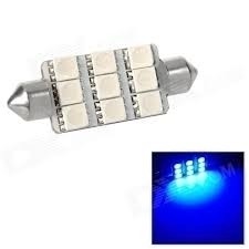 BLAUW 42mm 9 LED SMD auto interieur dome lamp