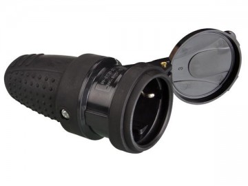 Stekker rubber waterdicht - Randaarde - 230V