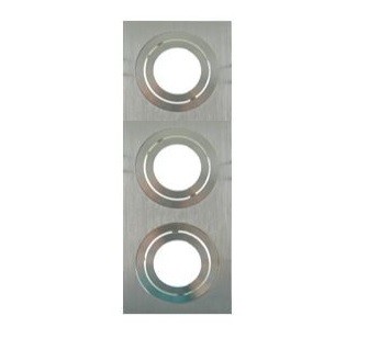 Inbouw 3x LED spot GU10 aluminium rechthoek armatuur zilver/zilver
