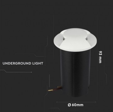 Grondspot 2 kanten - witte uitvoering - 12 Volt tuin verlichting - koud wit - IP67