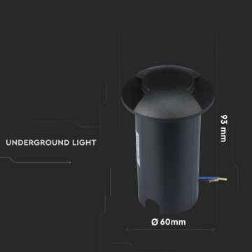 Grondspot 2 kanten - zwarte uitvoering - 12 Volt tuin verlichting - koud wit - IP67