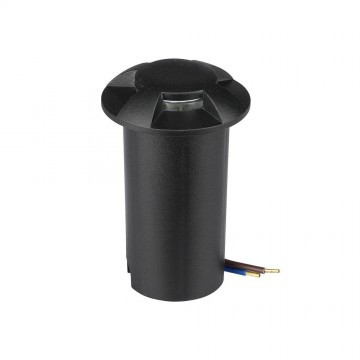 Grondspot 4 kanten - zwarte uitvoering - 12 Volt tuin verlichting - koud wit - IP67