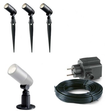 3x LED grond spot - 12V - 2 watt - complete set