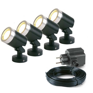 4x LED grond spot - 12V - 5 watt - complete set