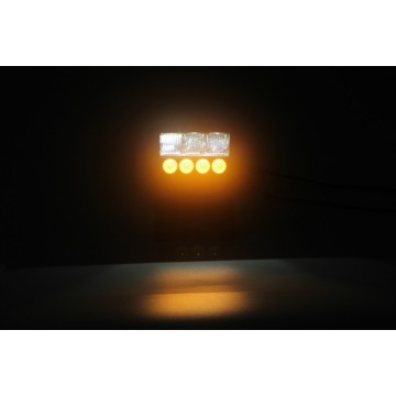 LED werklamp + waarschuwingslicht - Wit / amber - R10 / R65 / R149 - 12 / 24V 