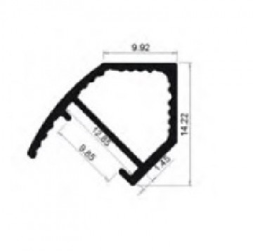 1 meter - 14mm hoek - LED Profiel- aluminium