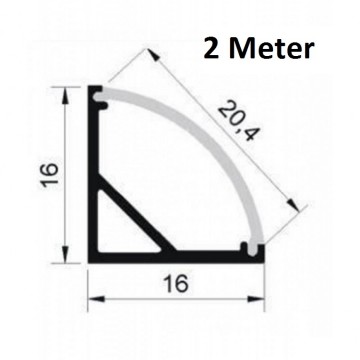 2 meter - hoek - LED profiel - aluminium