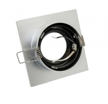 Inbouw spot GU10 aluminium vierkant armatuur zilver/zwart