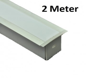 2 meter - 35mm inbouw XL- LED Profiel- aluminium