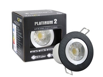 LED spot - compleet armatuur - aluminium rond - zwart/zilver - warm wit