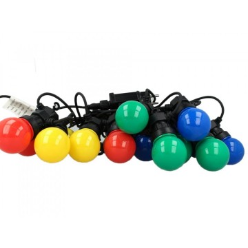 Led party lichtsnoer - 5 meter - 10 lampen - Multicolor - 24V